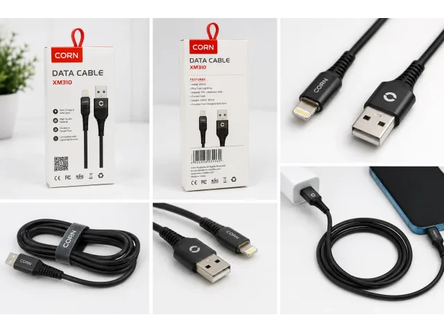 FREE CORN XM310 USB-A to Lightning Data Cable – 1M — Free Gift