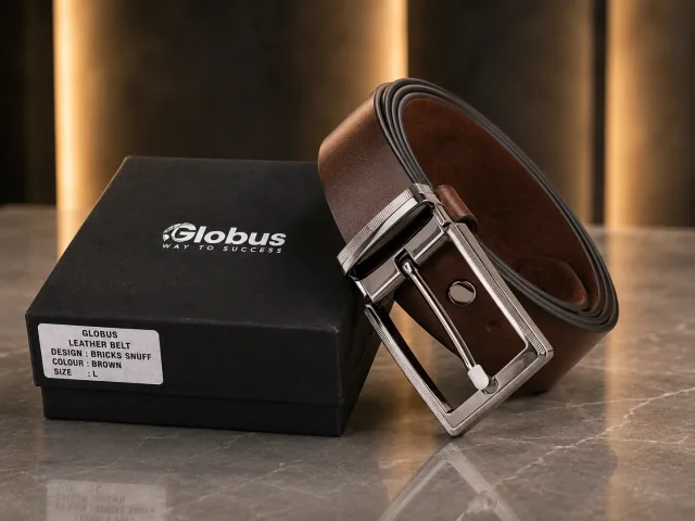LORVEX Leather Belt – Bricks Snuff Brown, Size L
