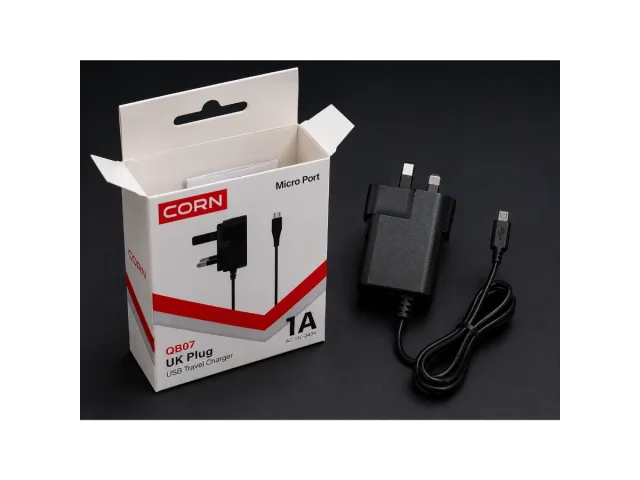 CORN QB07 UK Plug USB Travel Charger with Micro USB Cable