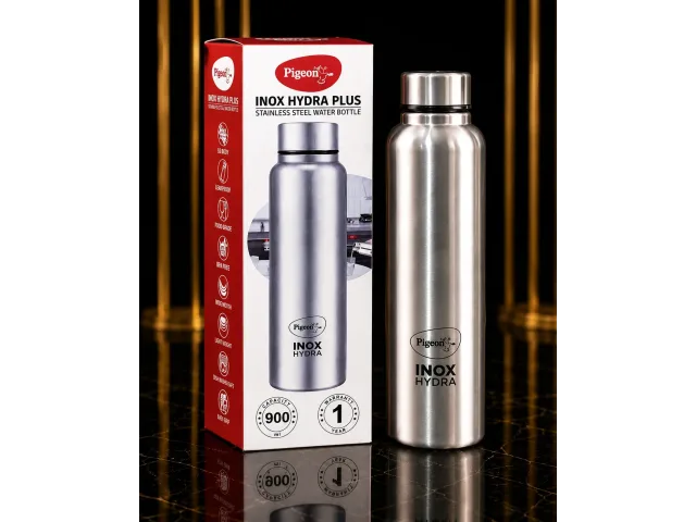 Pigeon Inox Hydra Plus Stainless Steel Water Bottle – 900ml – Silver | Original India Product