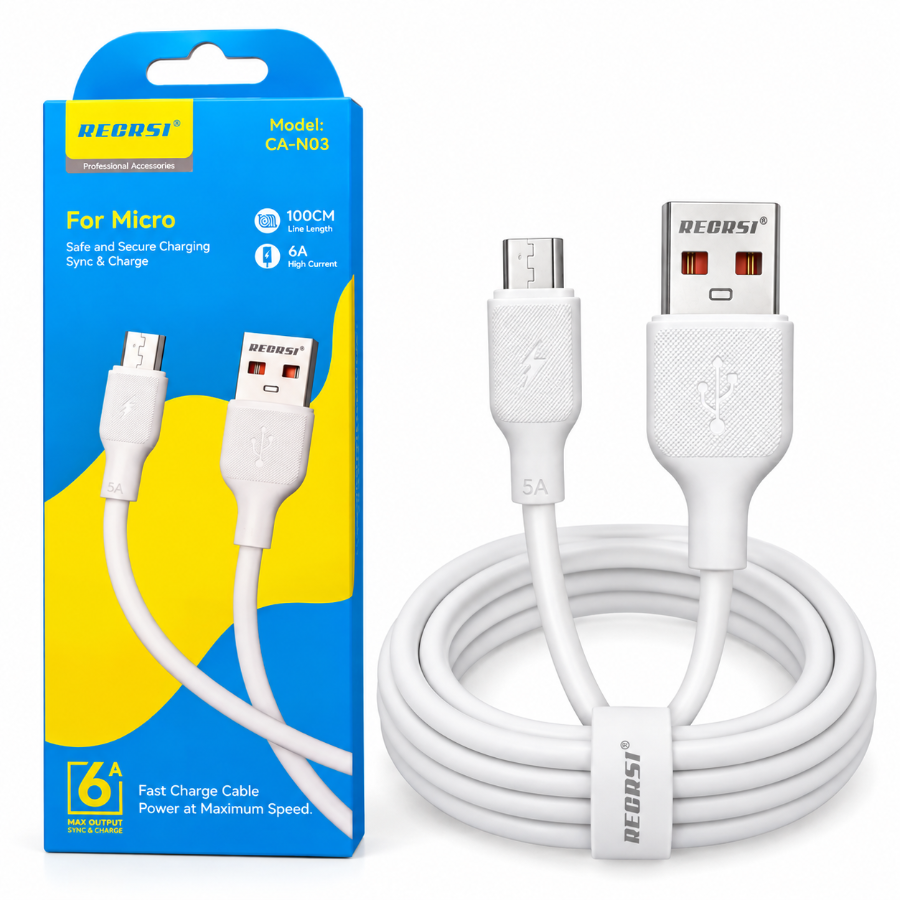 REGRSI  Micro USB Fast Charging Cable 1M – 6A Sync & Charge Model: CA-N03
