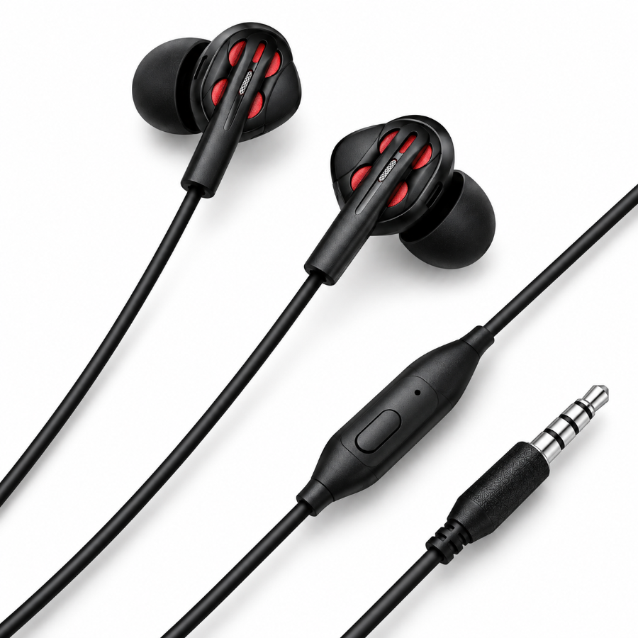KIVEE KV-MT19 Wired Earphone with Built-in Microphone – 3.5mm In-Ear Headphones