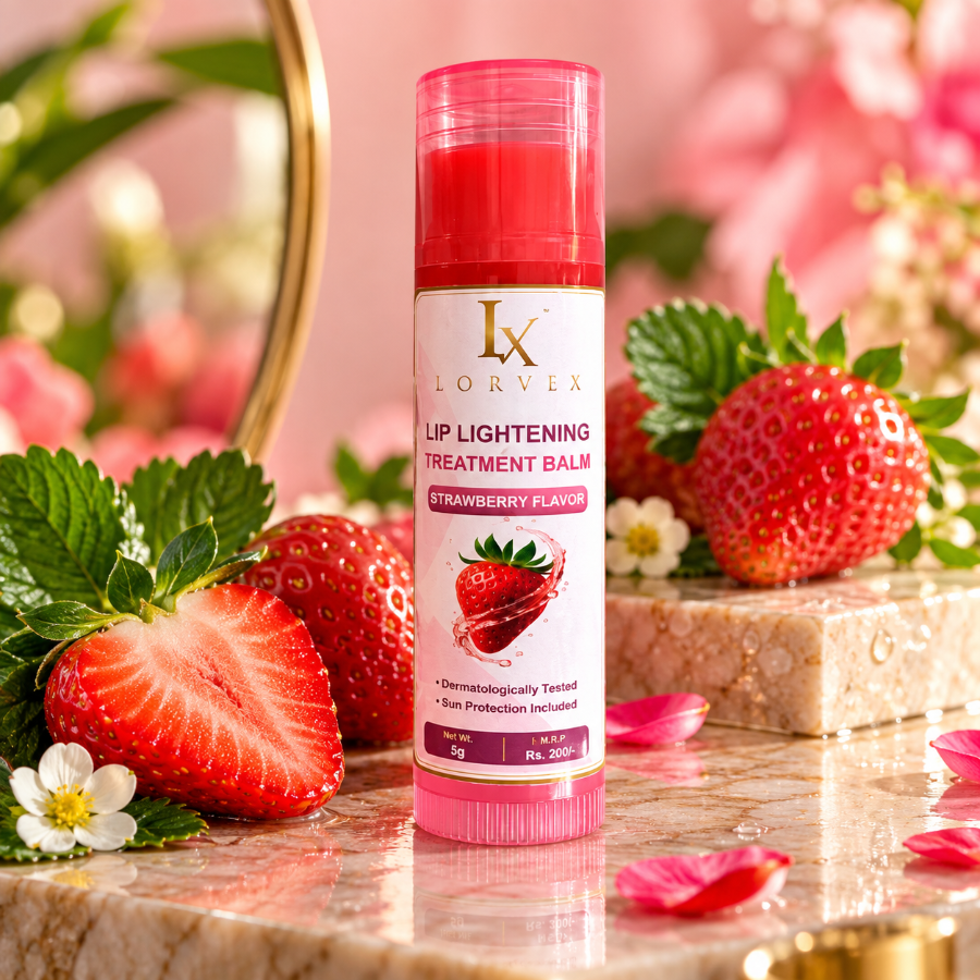 LORVEX Lip Lightening Treatment Balm – Strawberry Flavor 5g