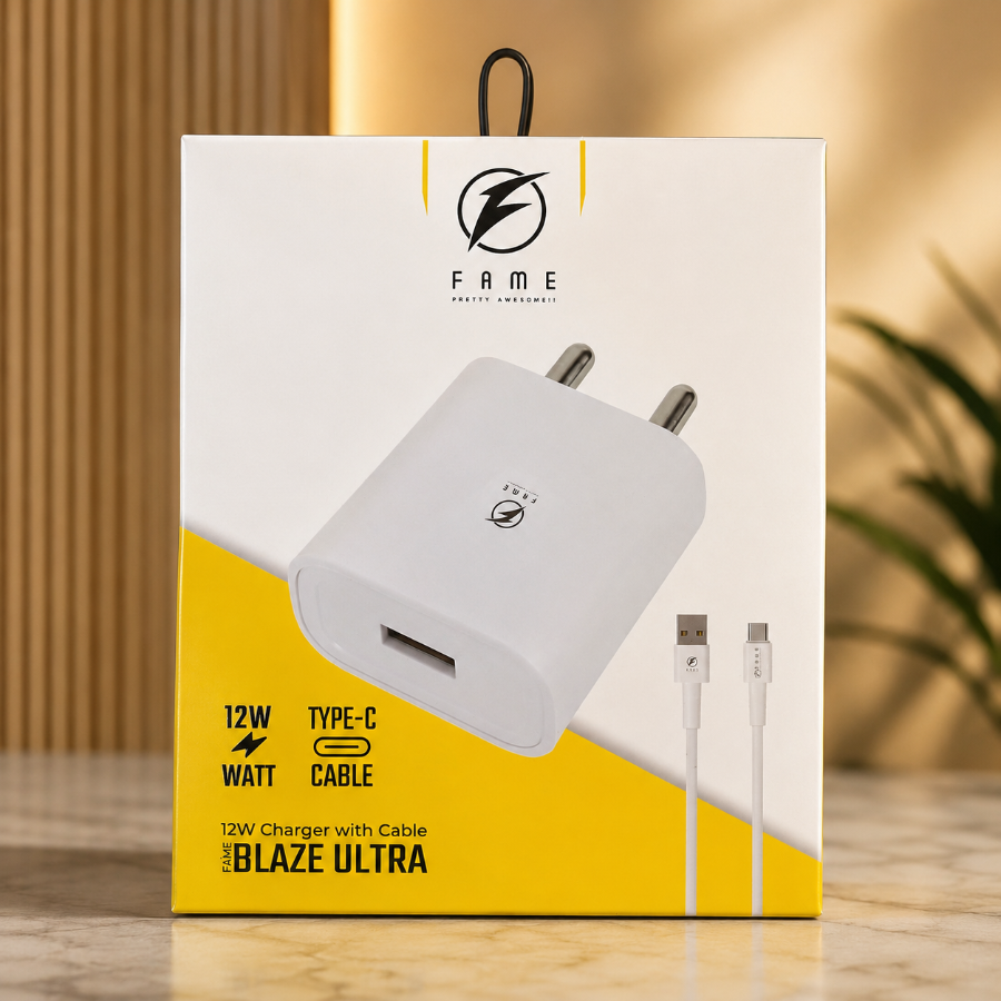 FAME Blaze Ultra 12W Charger with Type-C Cable