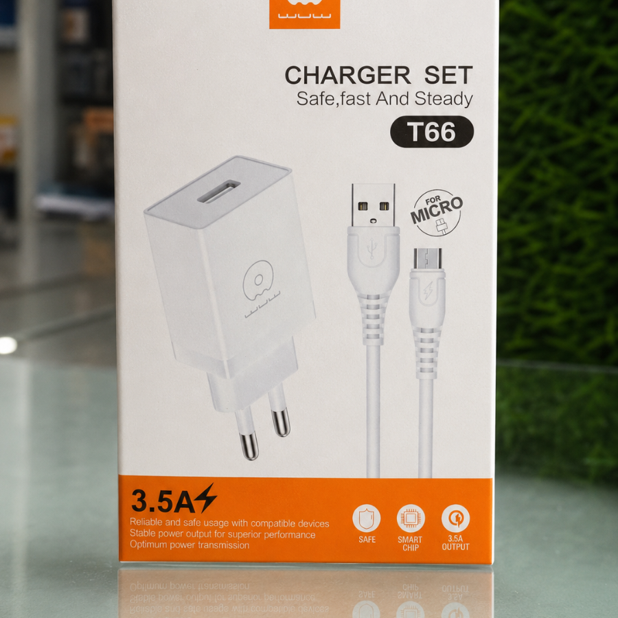 WUW T66 3.5A USB Wall Charger with Micro USB Cable