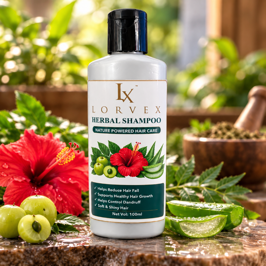 LORVEX Herbal Shampoo 100ml – Nature Powered Hair Care