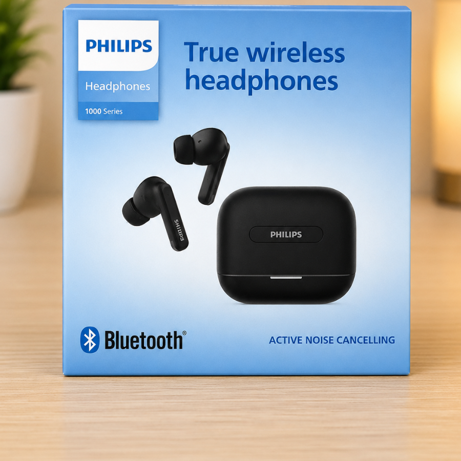 PHILIPS True Wireless Bluetooth Headphones with Active Noise Cancelling – TAT1050BK/94