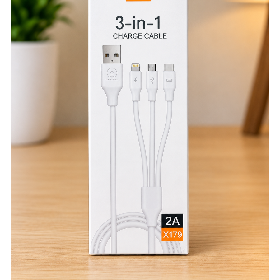 3-in-1 Multi Charging Cable – 2A – X179